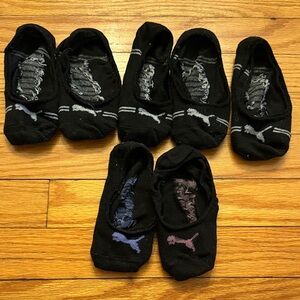 Puma Women's Black No-Show Socks with Color Accents